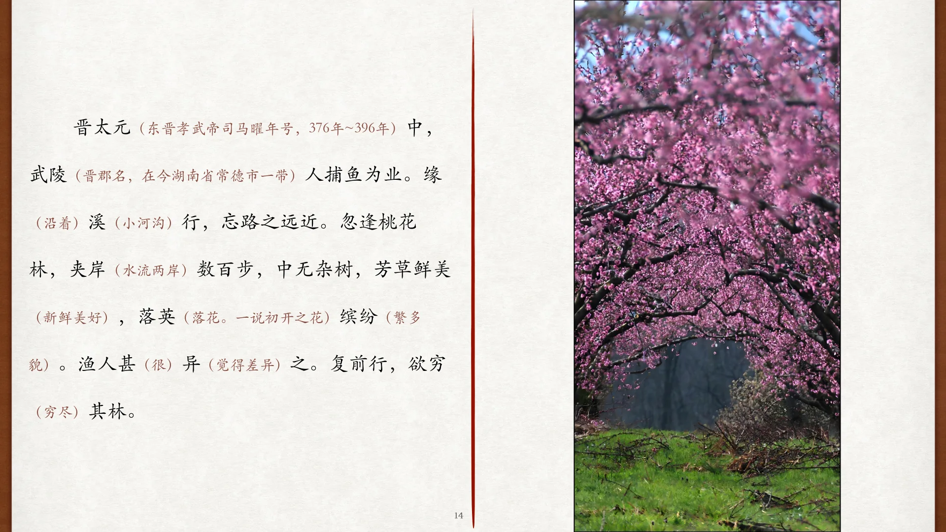 桃花林、落英与林尽水源课程图