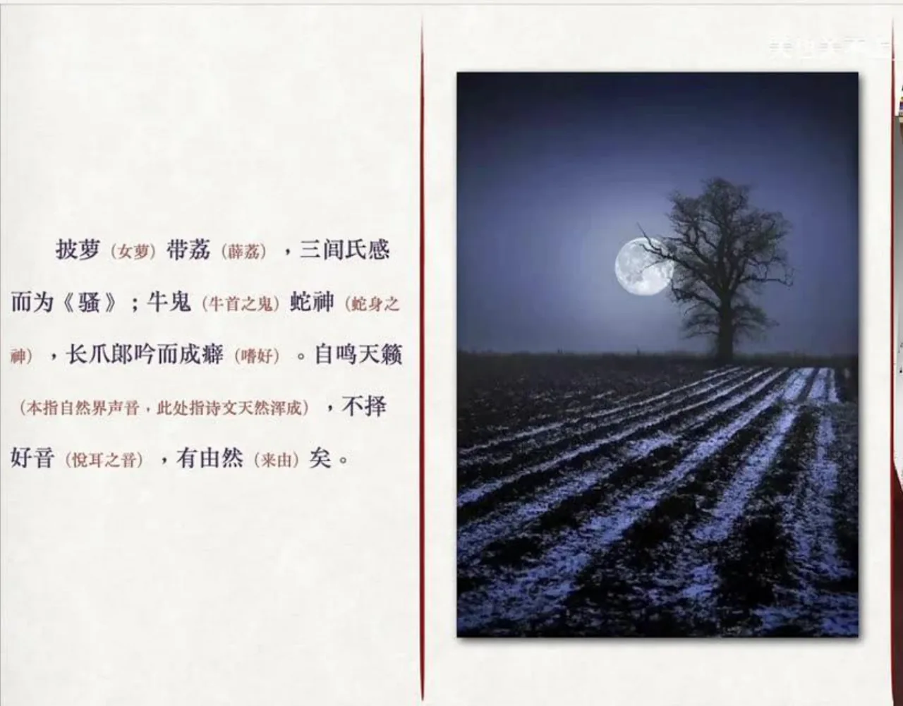 关也《聊斋自志》课件第14页：秋夜月下田野