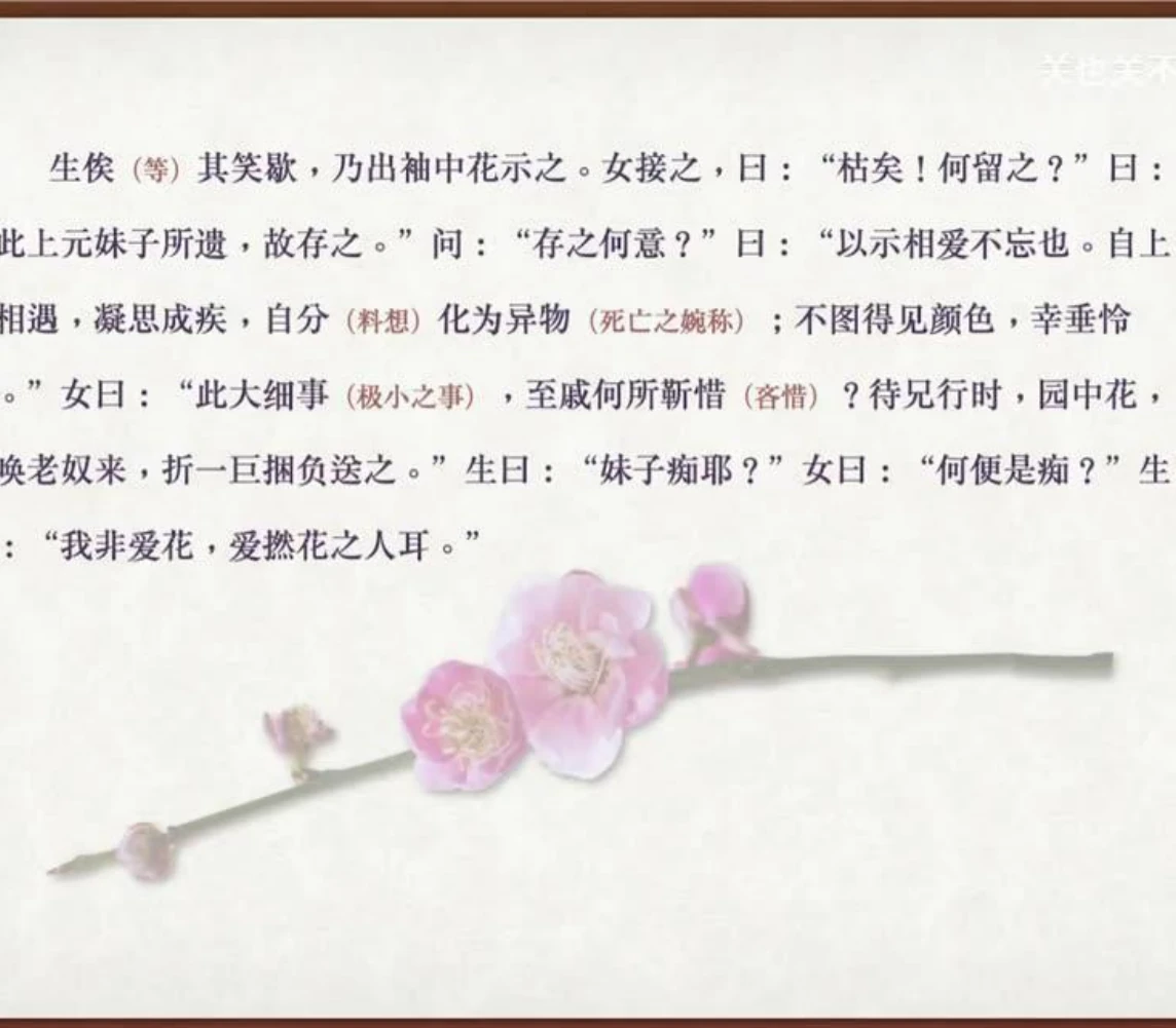 关也《婴宁》课件第35页：后园花枝