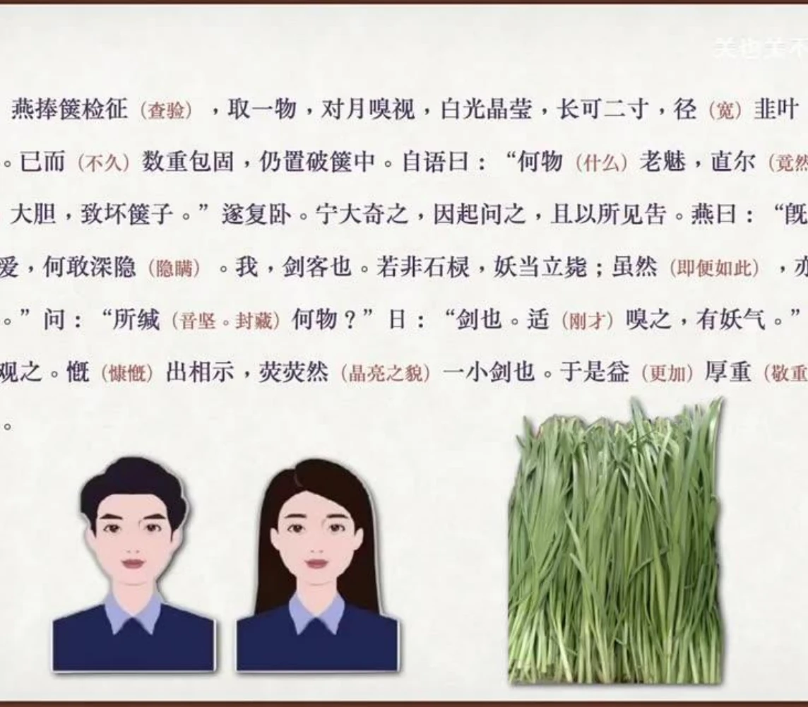 关也《聂小倩》课件第29页：匣中小剑的尺寸