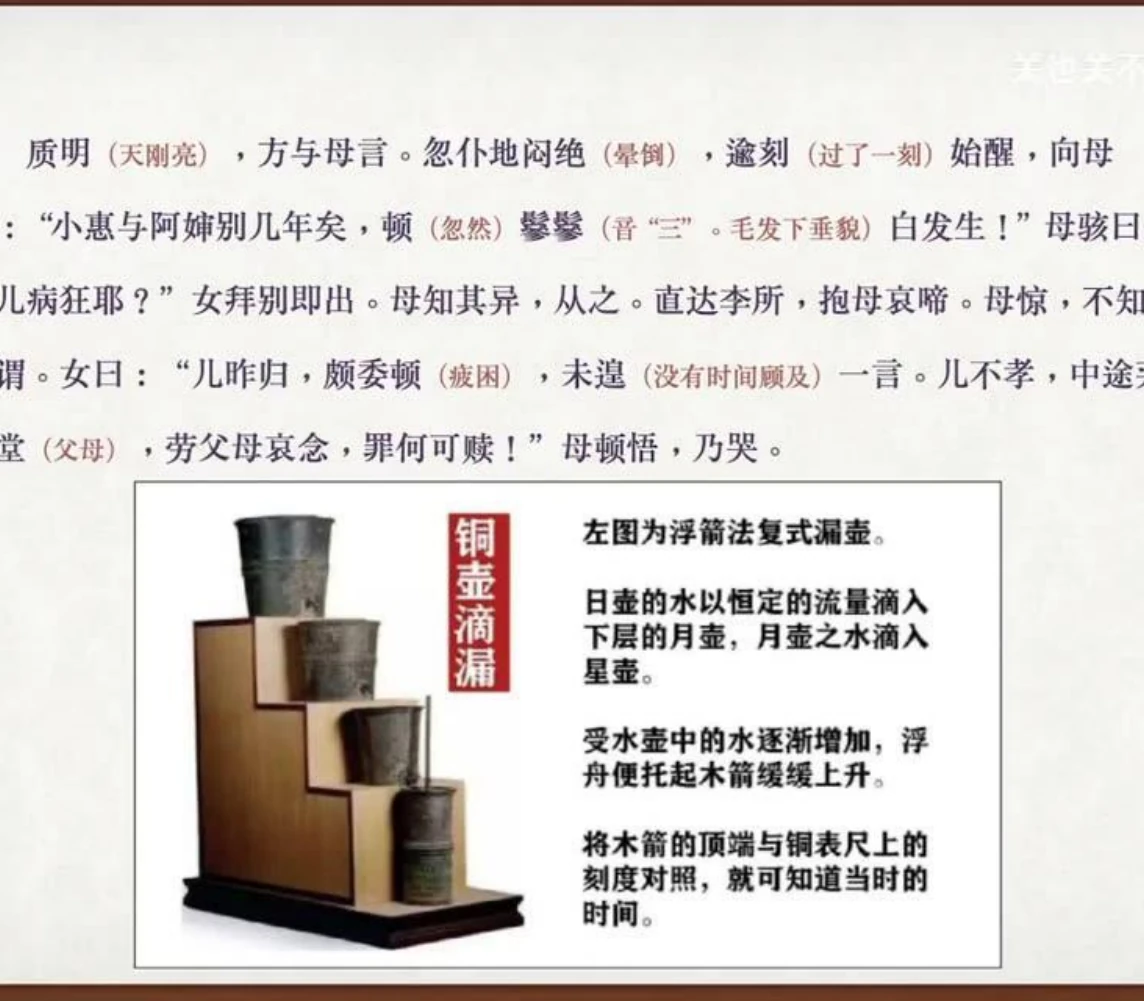 关也《珠儿》课件第39页：铜壶滴漏