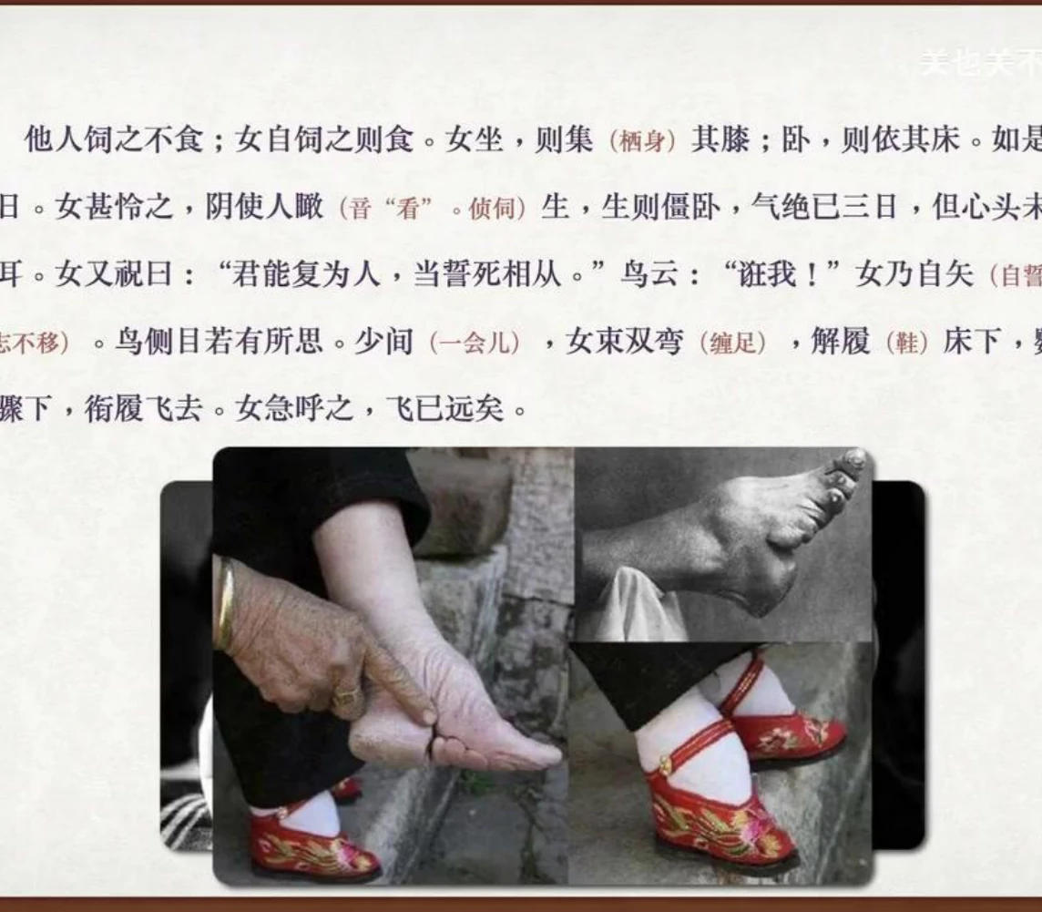 关也《阿宝》课件第31页：缠足