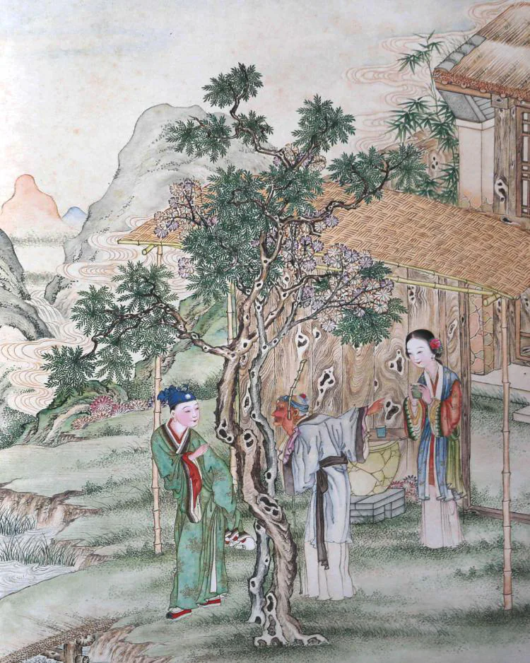 原课所附《水莽草》插图：路边茶棚
