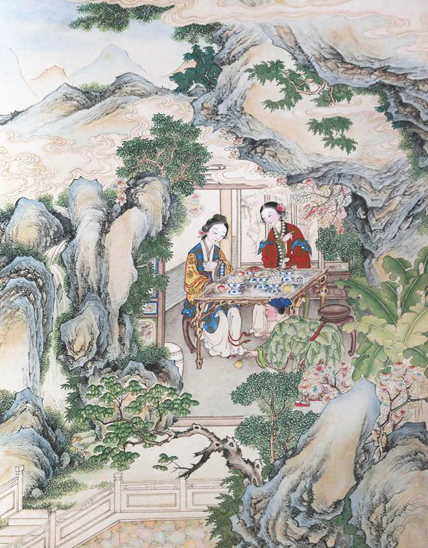 原课所附《翩翩》插图：洞府中的仙女生活