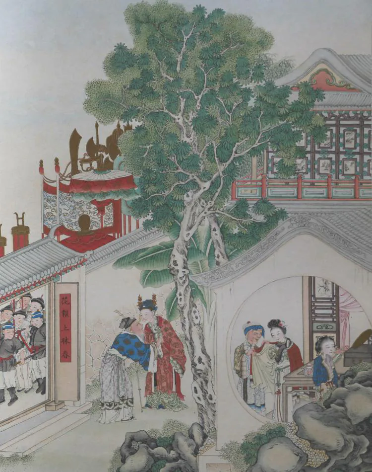 原课所附《姊妹易嫁》插图：妹妹临时替姐出嫁